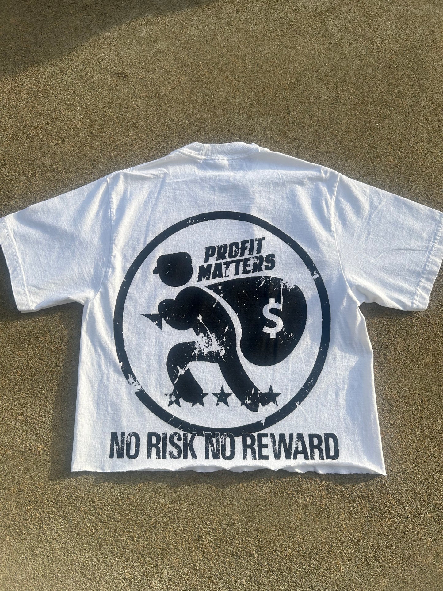 “No Risk No Reward” Cropped Shirt